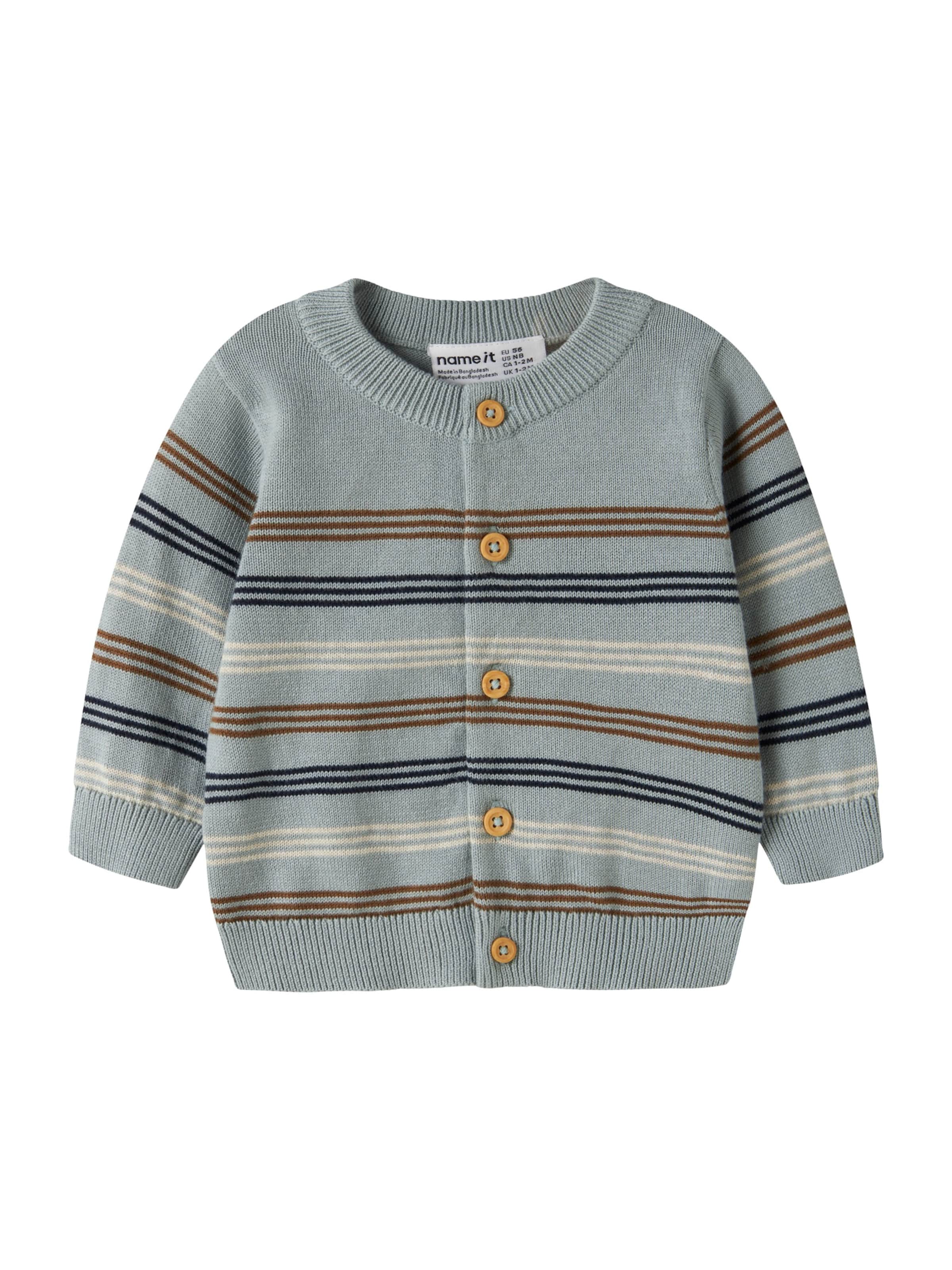 NAME IT Strickjacke 'NBMRONNYS' in Grau: Vorderseite