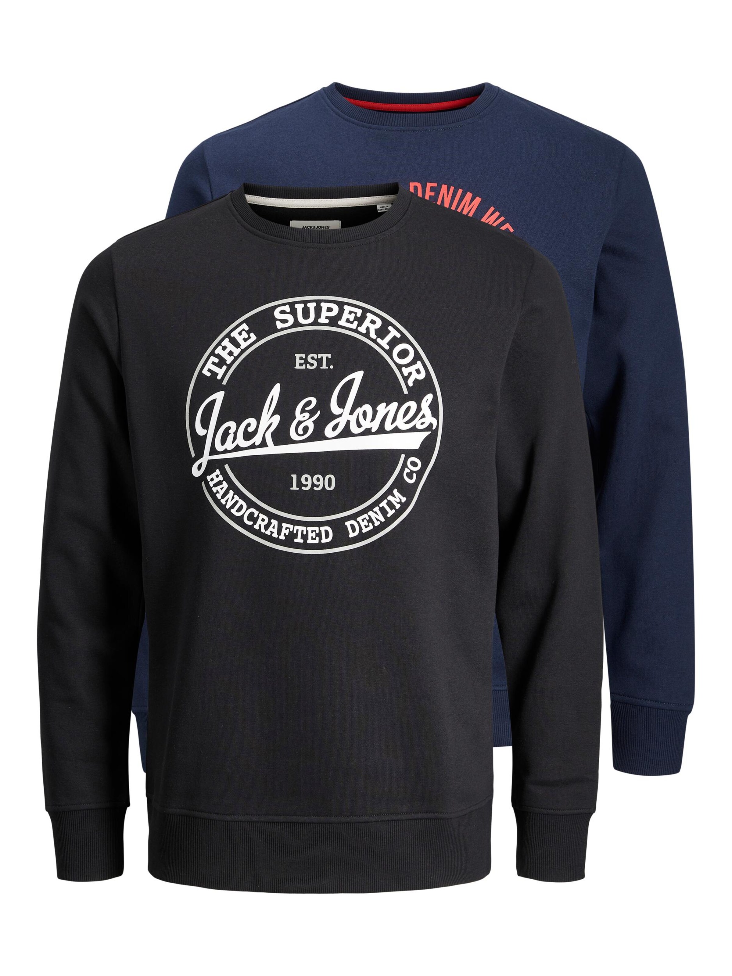 JACK & JONES Felpa BRAT in Navy, Nero 