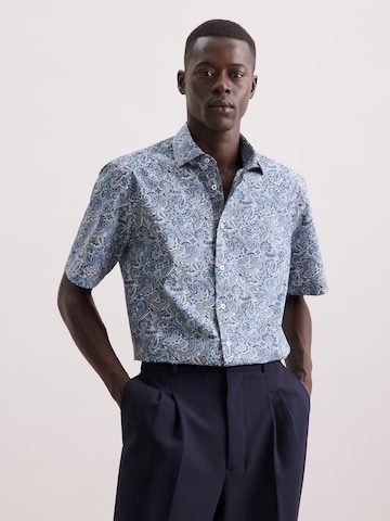 Coupe regular Chemise business SEIDENSTICKER en bleu : devant