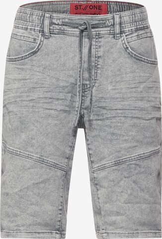 Street One MEN Loose fit Jeans in Grey: front