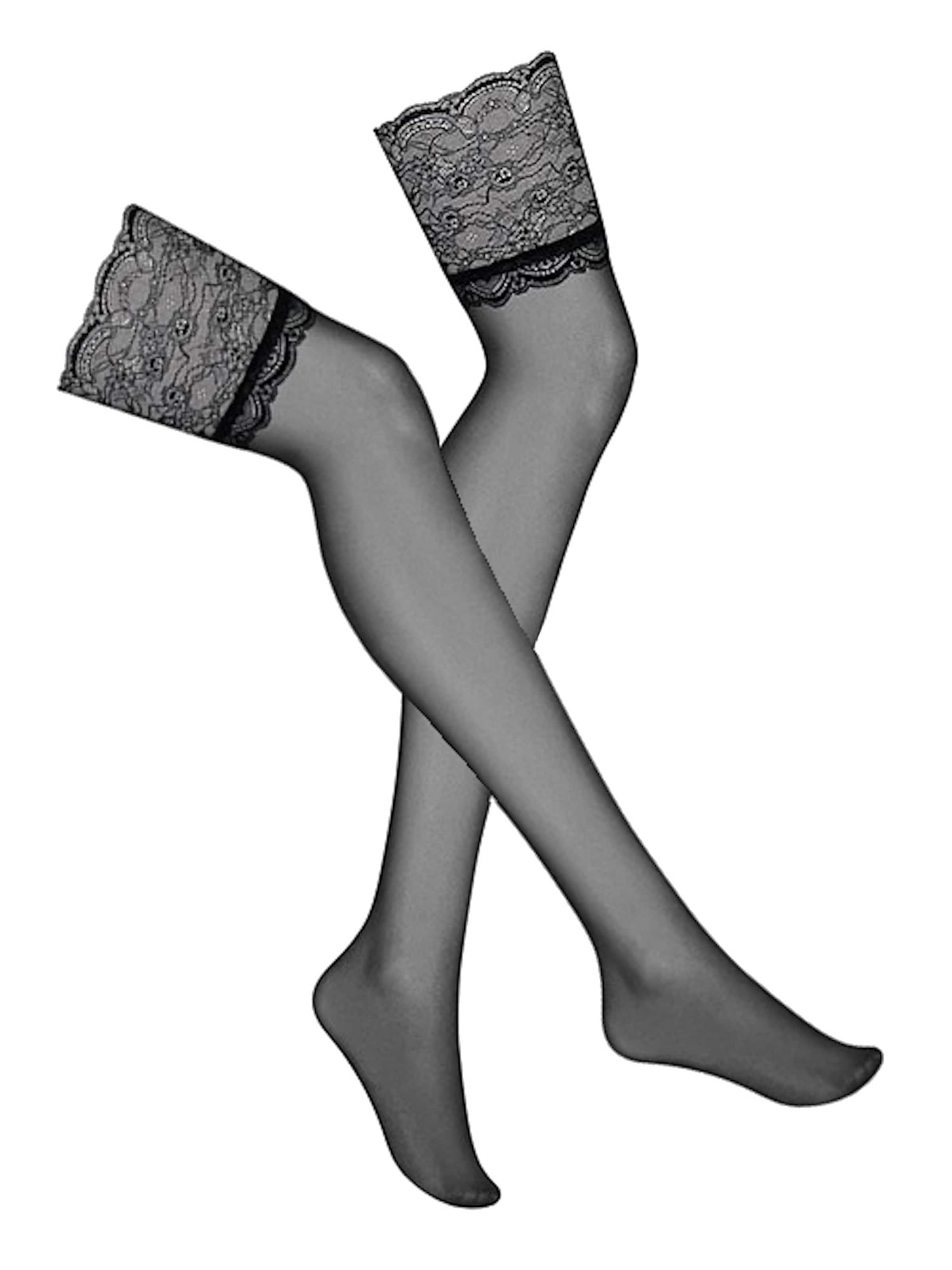 Obsessive Hold-up stockings 'Roseberry' in Black: front