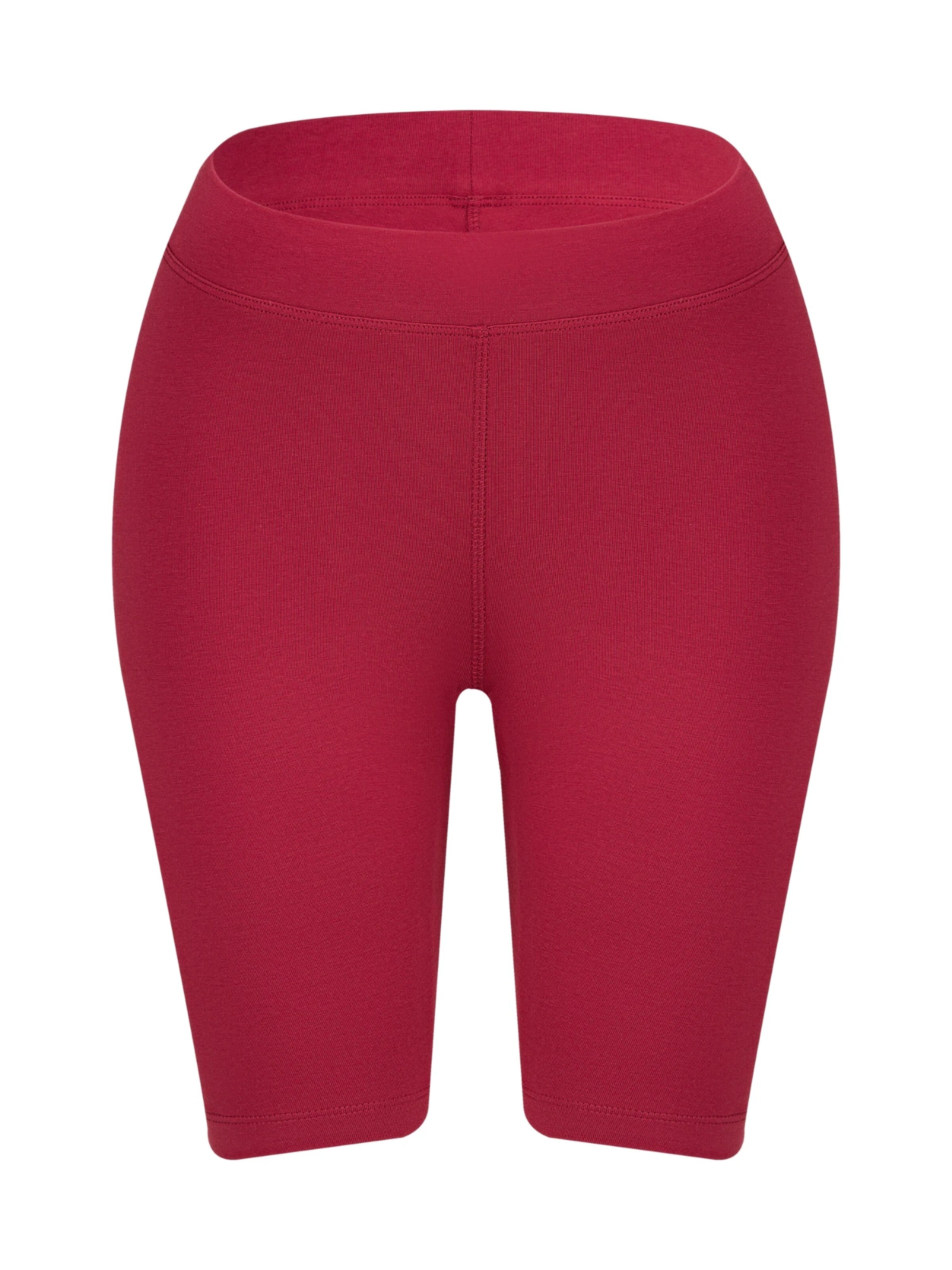Leela COTTON Skinny Pants 'Damen Bio-Baumwoll Radlerhose' in Red: front