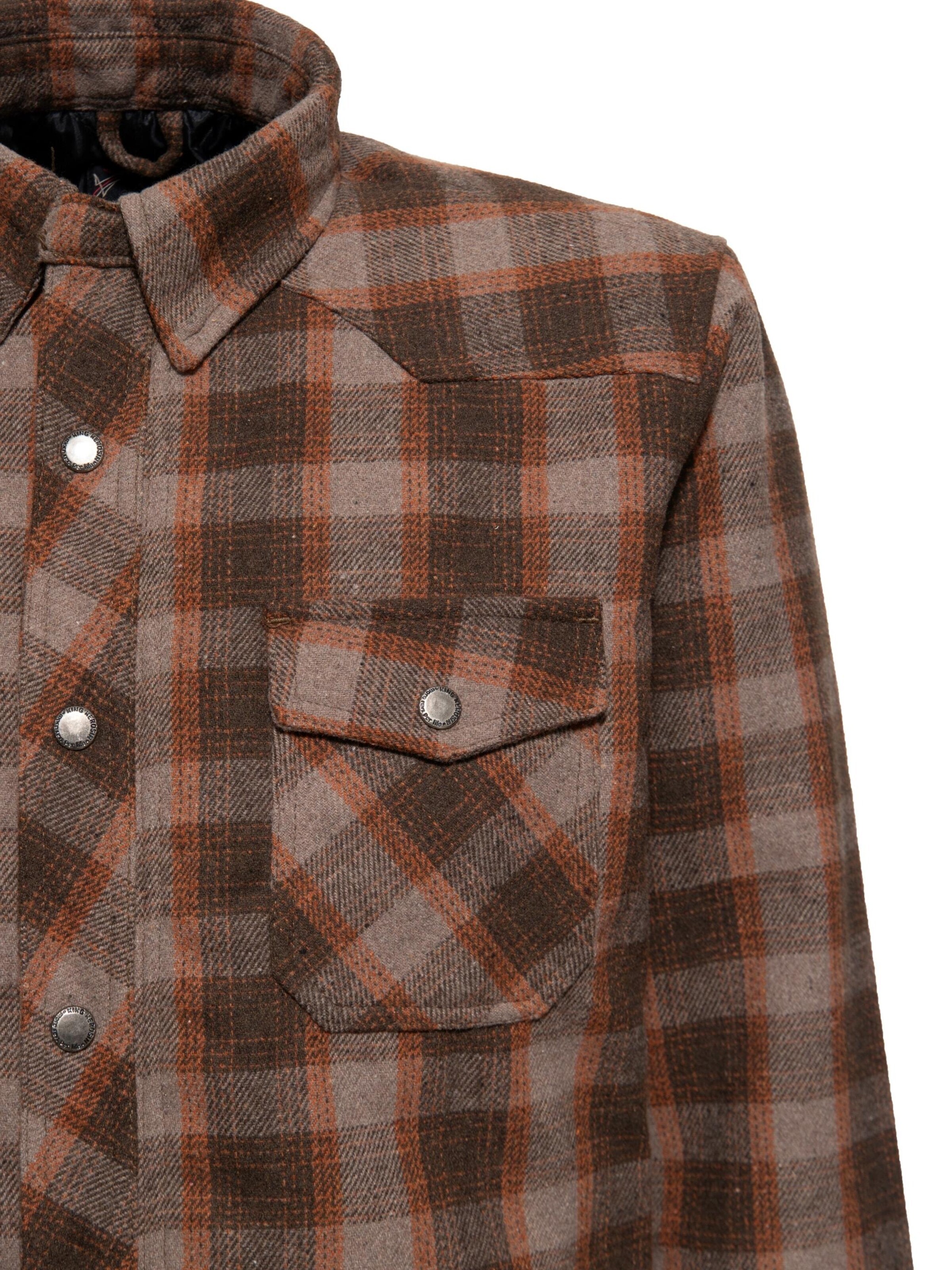 King Kerosin Regular fit Button Up Shirt in Brown