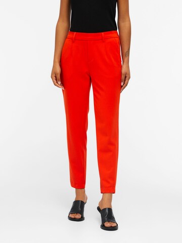 OBJECT Slim fit Pleat-Front Pants in Red: front