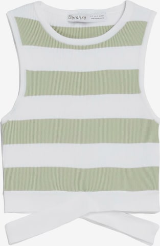 Bershka Knitted Top in Green: front