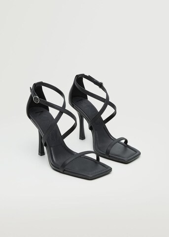 MANGO Strap Sandals in Black