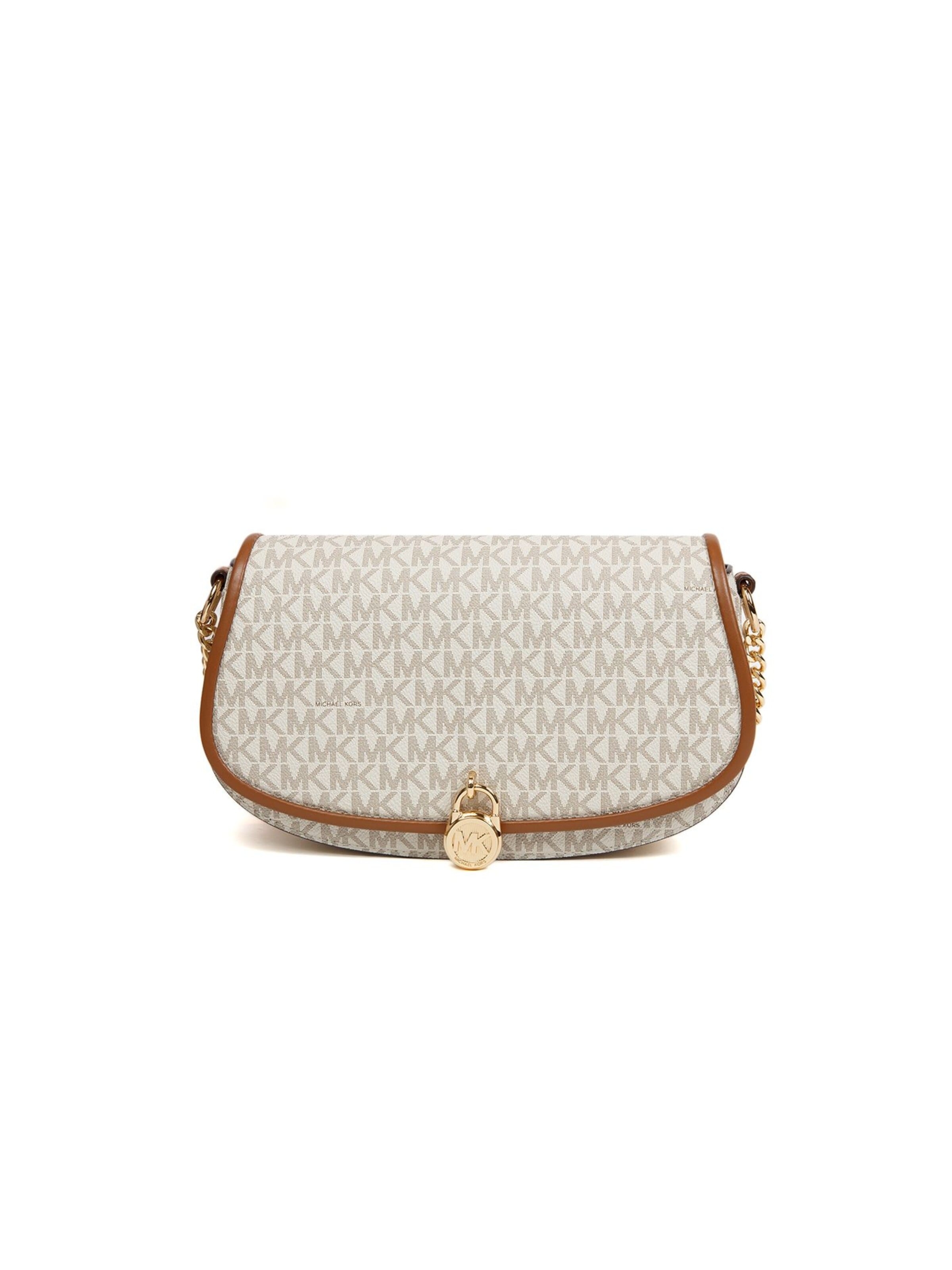 Michael Kors - Bolso de mano 'Mila Medium East-West Sling Messenger' en beige: frente