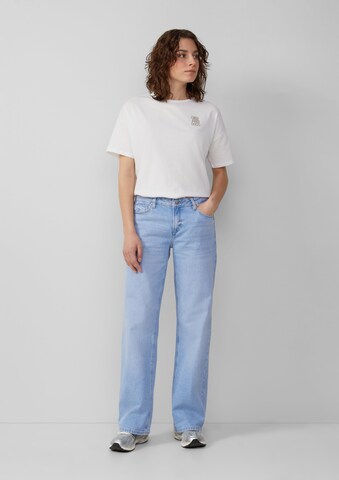 QS Wide Leg Jeans in Blau