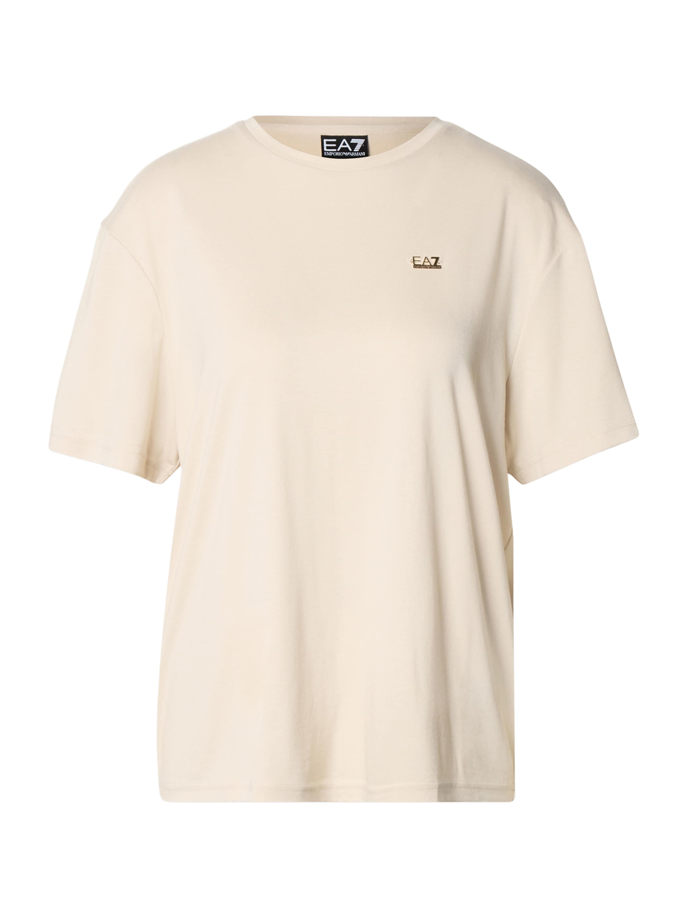 EA7 Emporio Armani Funkcionalna majica 'CORE LADY' | bež barva: sprednja stran