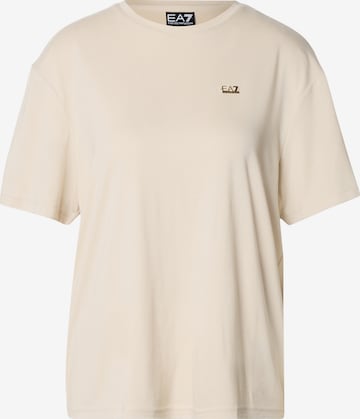 EA7 Emporio Armani Toiminnallinen paita 'CORE LADY' värissä beige: etupuoli