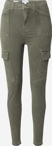 River Island - Tapered Pantalón vaquero cargo en verde: frente