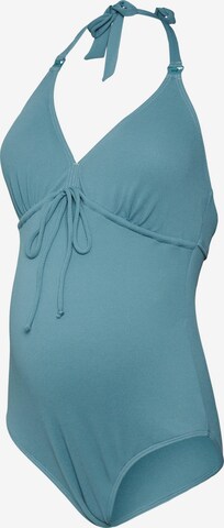 MAMALICIOUS Triangle Swimsuit 'Lora' in Blue: front