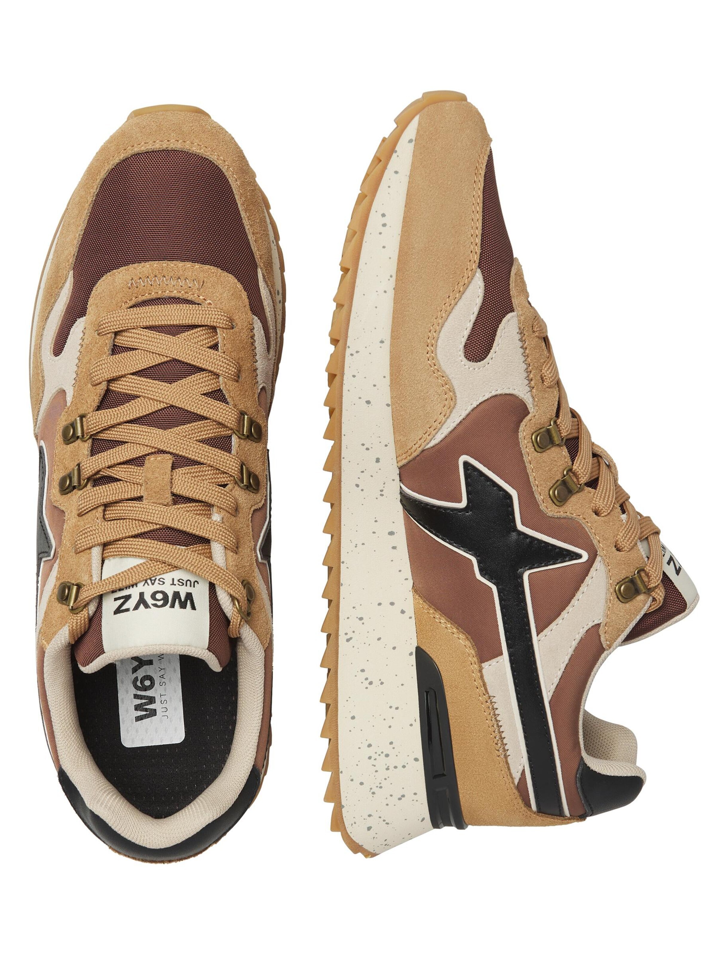 W6YZ Sneakers laag 'YAK-M.' in Bruin: voorkant