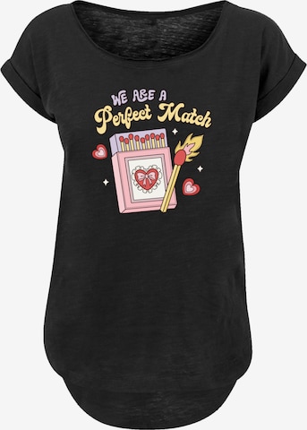 F4NT4STIC T-Shirt 'We Are A Perfect Match Love' in Schwarz: Vorderseite