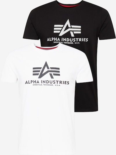 ALPHA INDUSTRIES Majica u tamo siva / crna / bijela, Pregled proizvoda