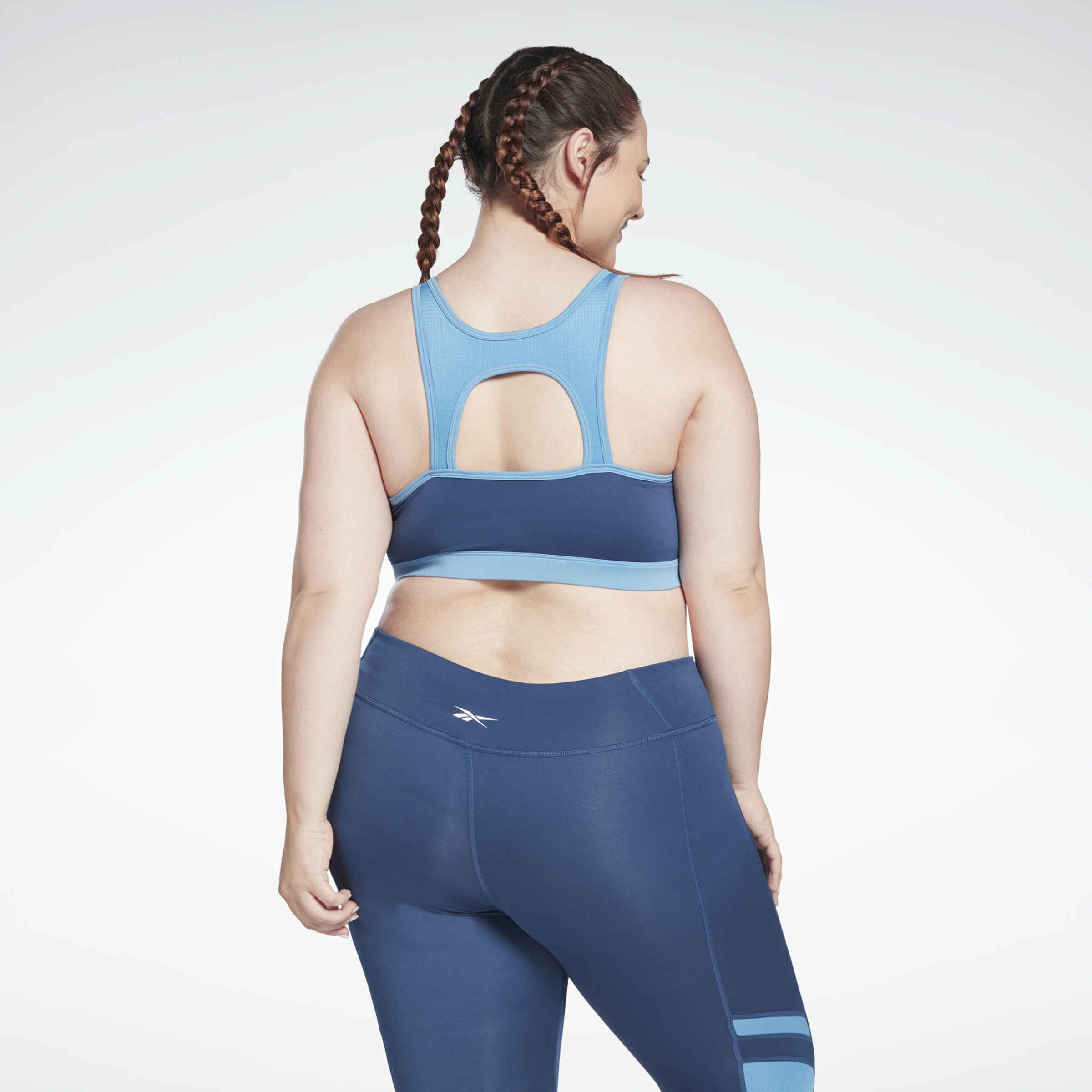Frauen Sportbekleidung Reebok Sport Sport-BH 'Workout Ready' in Navy, Hellblau - QK76295 Frauen Sportbekleidung Reebok Sport Sport-BH 'Workout Ready' in Navy, Hellblau - QK76295