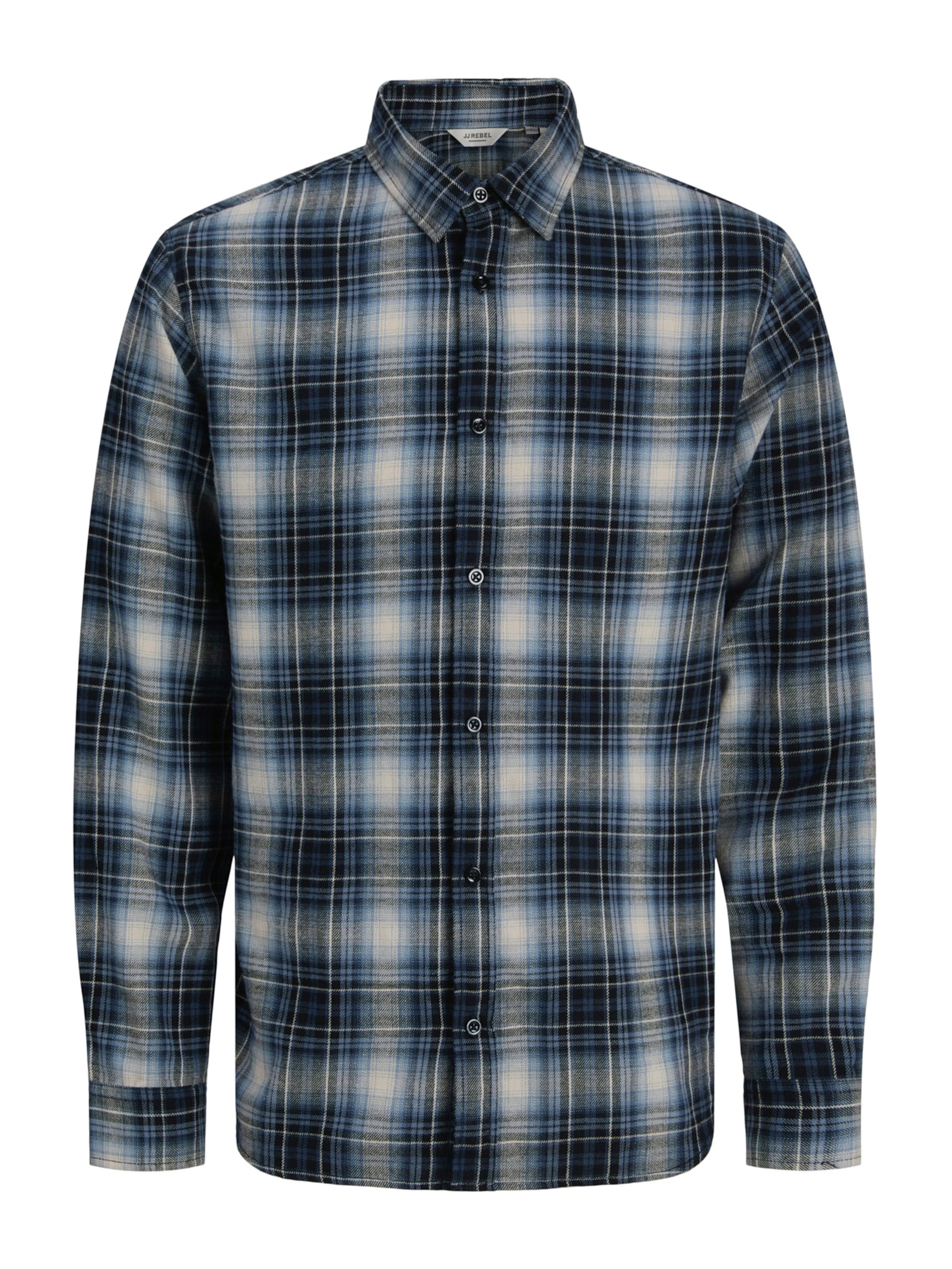 JJ Rebel - Ajuste confortable Camisa 'JREBJETT' en azul: frente