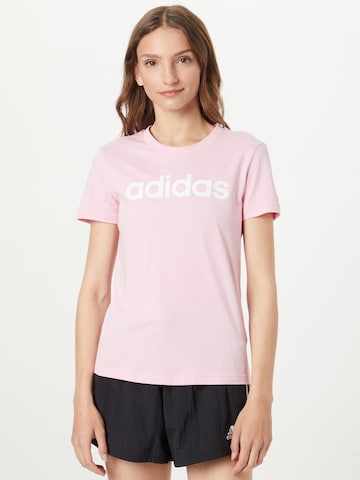 rožinė ADIDAS SPORTSWEAR Sportiniai marškinėliai 'Essentials  Logo': priekis