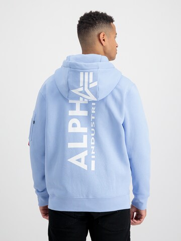 ALPHA INDUSTRIES Zip-Up Hoodie in Blue