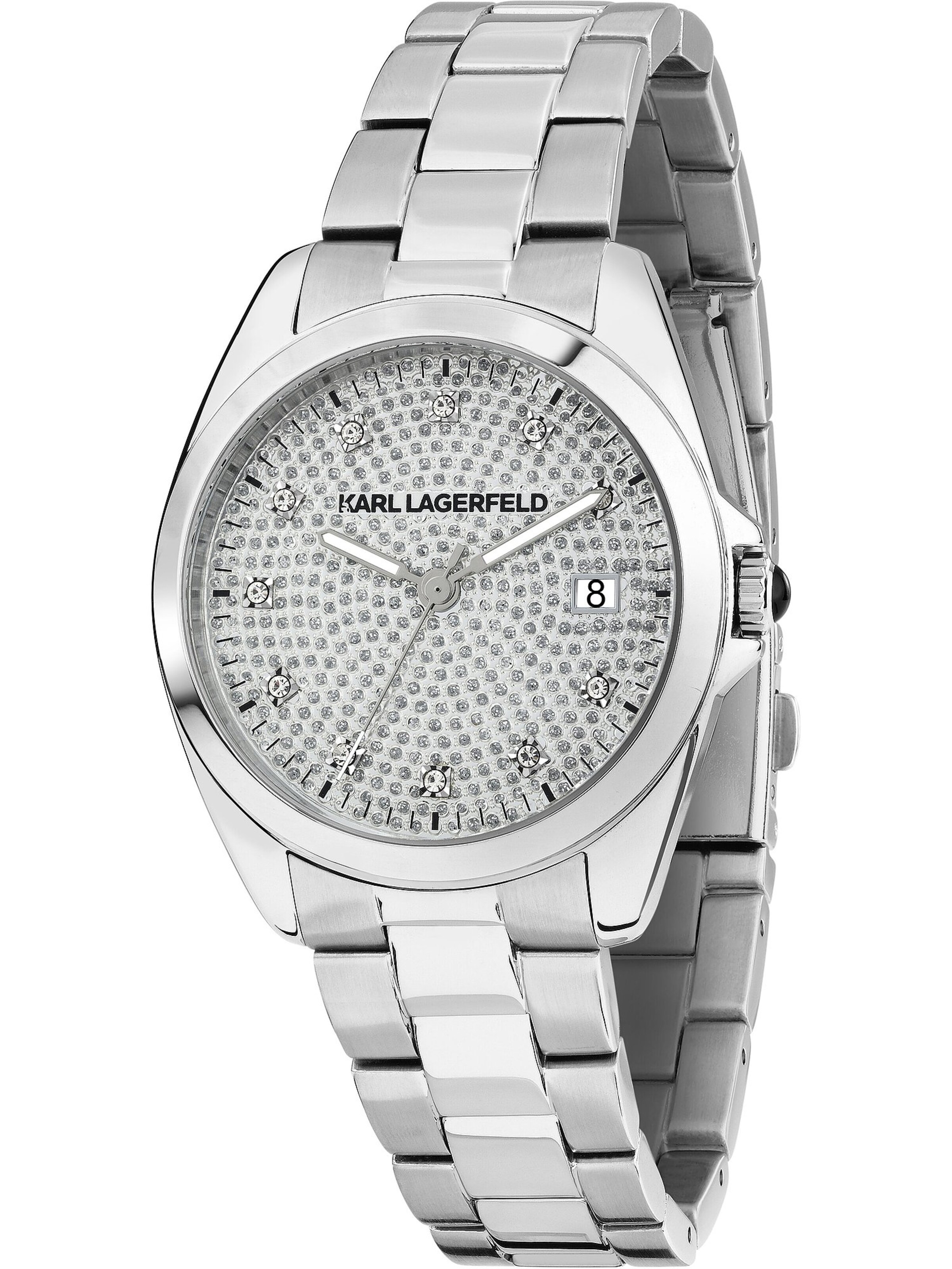 Karl Lagerfeld Analog Watch 'Boss Novia' in Silver: front
