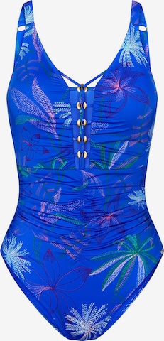 TRIUMPH Badeanzug ' Red Label Summer Tropics ' in Blau: Vorderseite