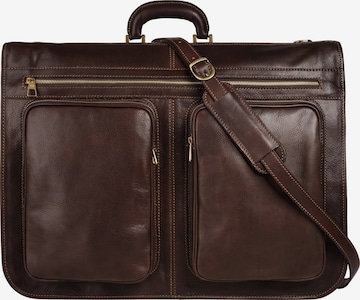 Sac à vêtements piké en marron : devant