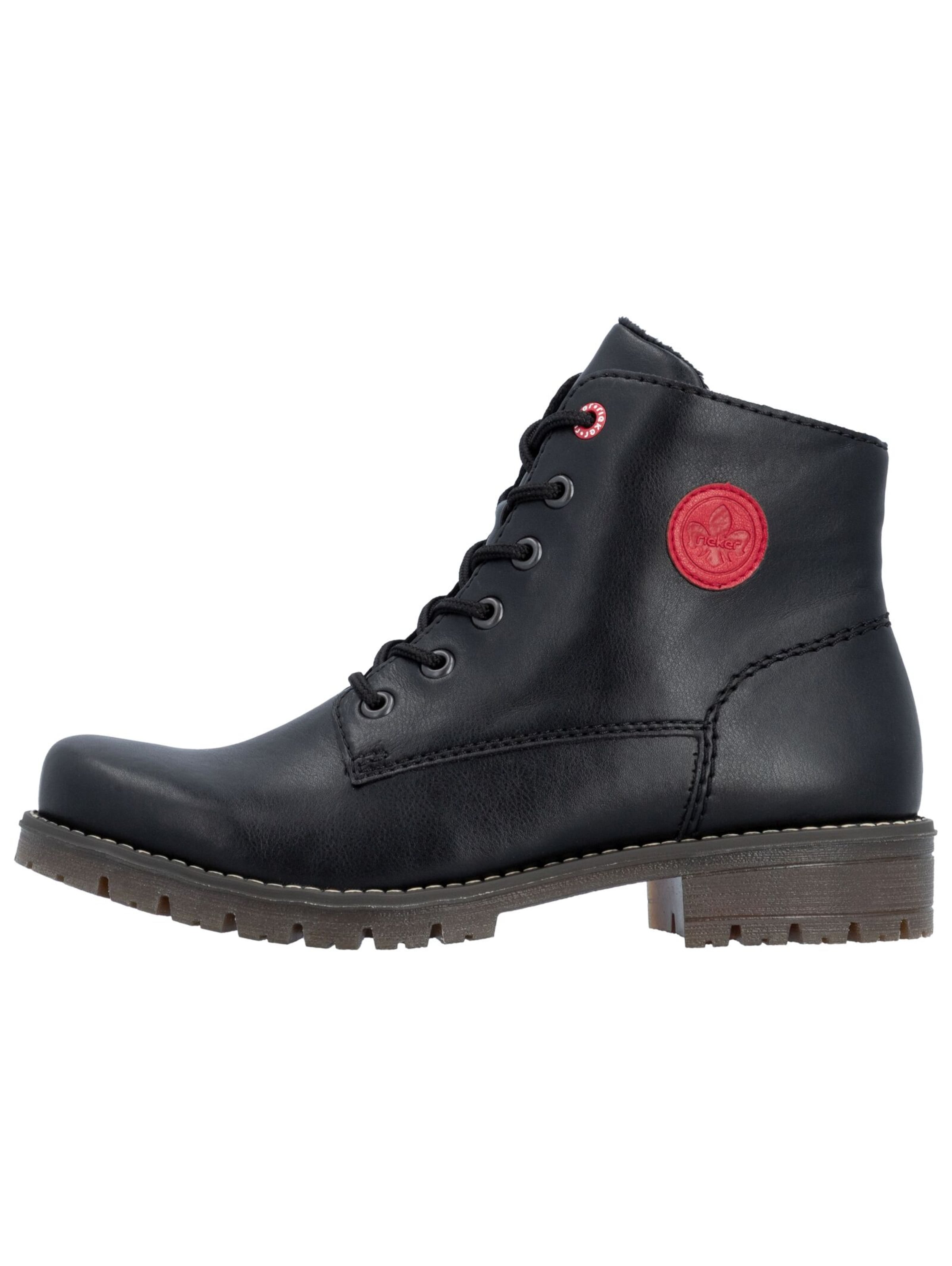 Rieker Lace-Up Ankle Boots in Black