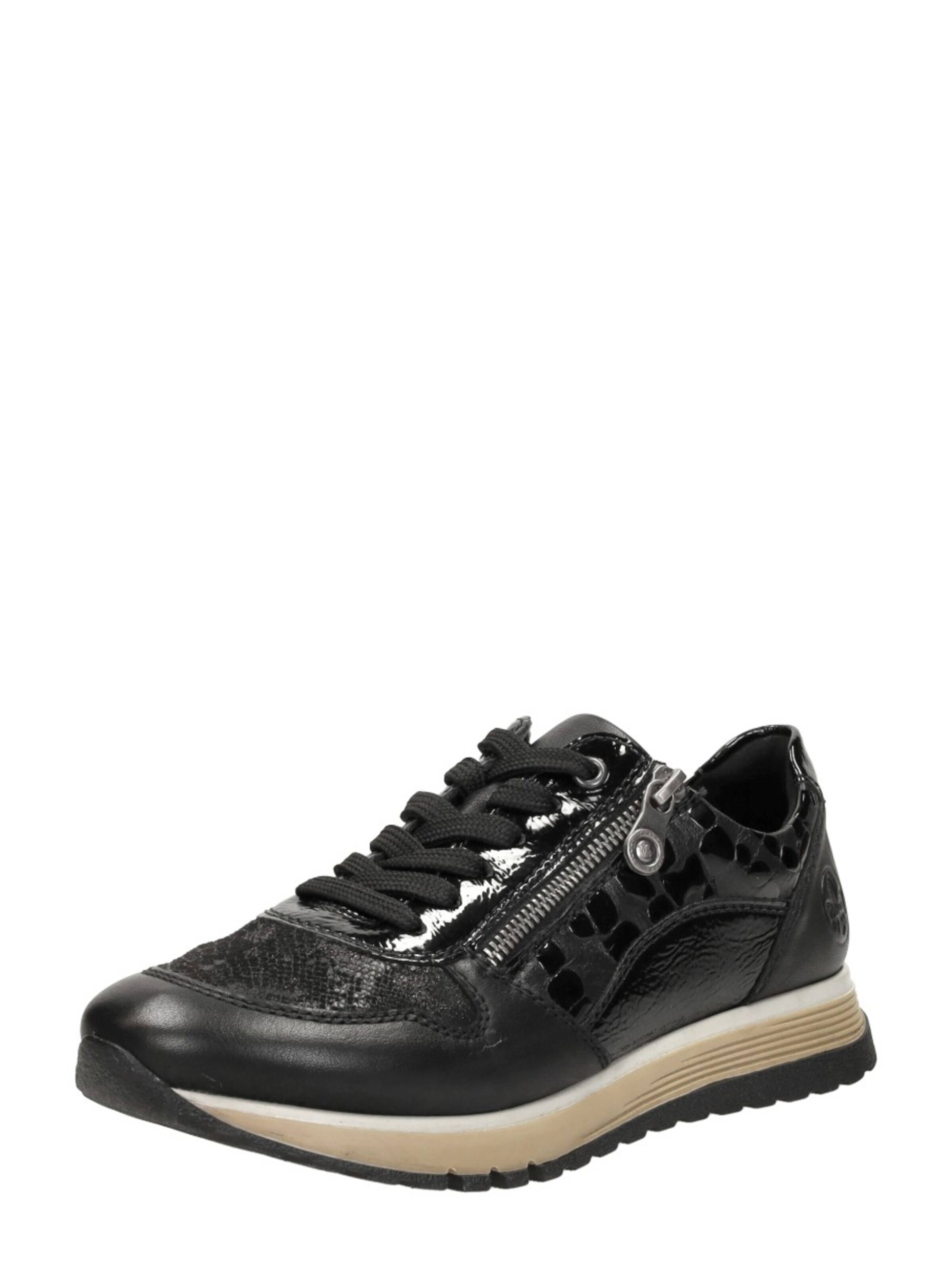 Rieker Platform trainers in Black: front