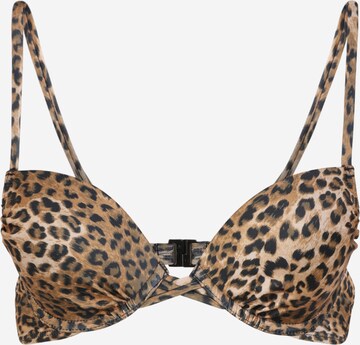 Hunkemöller T-shirt Bikini top in Brown: front