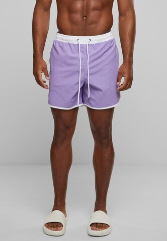 Urban Classics Board Shorts in Purple: front