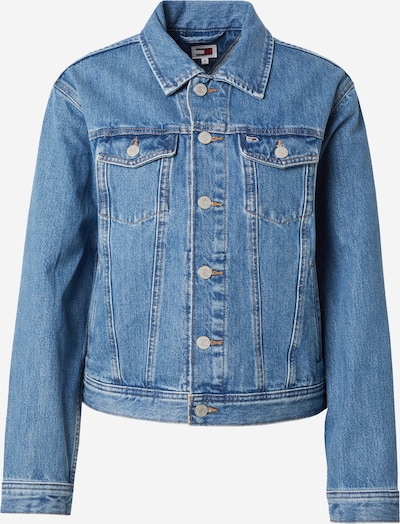 Tommy Jeans Prijelazna jakna u morsko plava / plavi traper / crvena / bijela, Pregled proizvoda