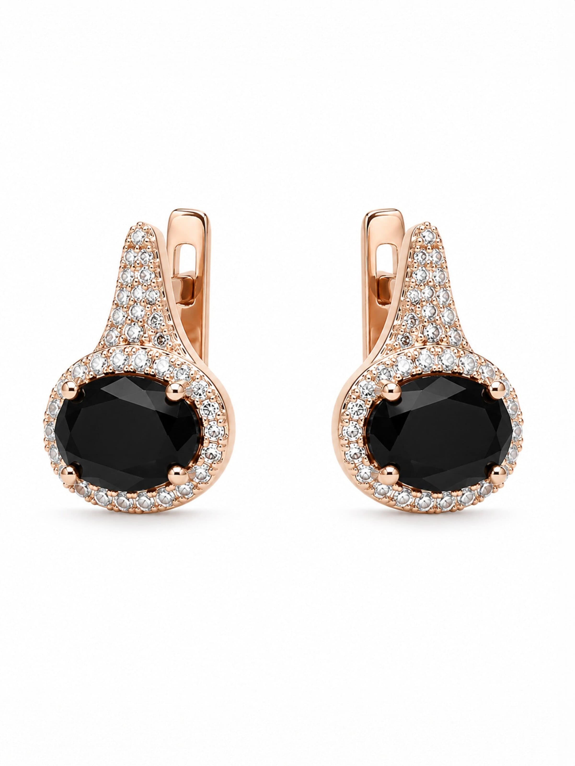 Secret Stones Ohrringe 'Dark power'‌‌‌‌ in Gold: Vorderseite