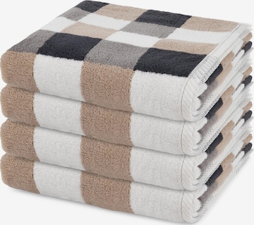 ROSS Towel 'Cashmere feeling Karo' in Brown: front