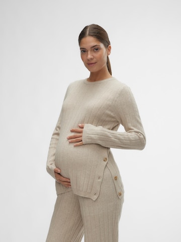 MAMALICIOUS Trui 'ANA VITA' in Beige: voorkant