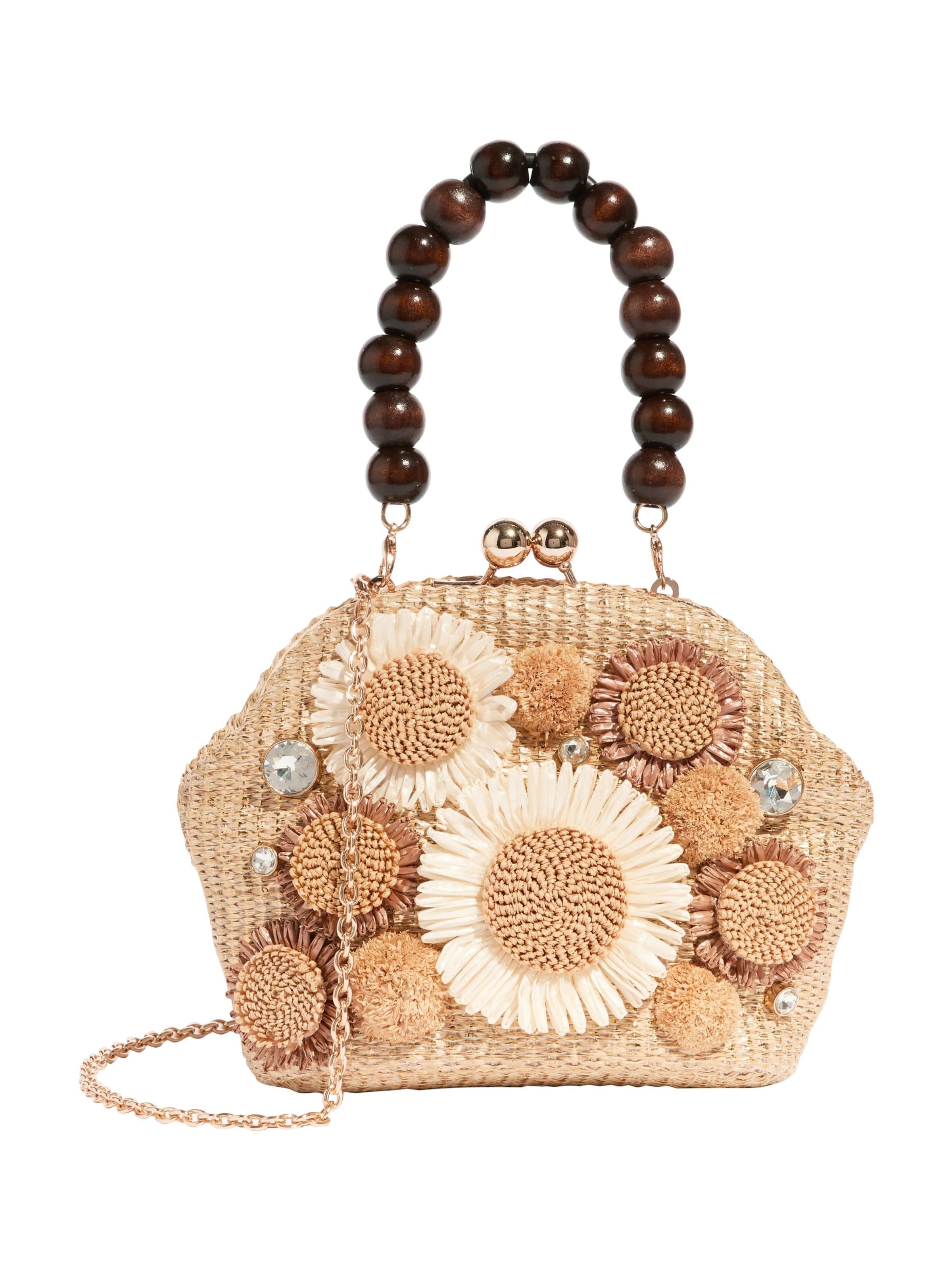 Lipsy Clutch in Beige: front