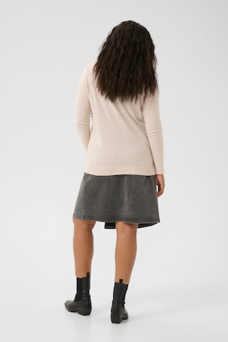 KAFFE CURVE Gebreid vest 'Amana' in Beige