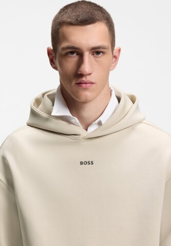 BOSS Sweatshirt 'Globe Hood' in Beige