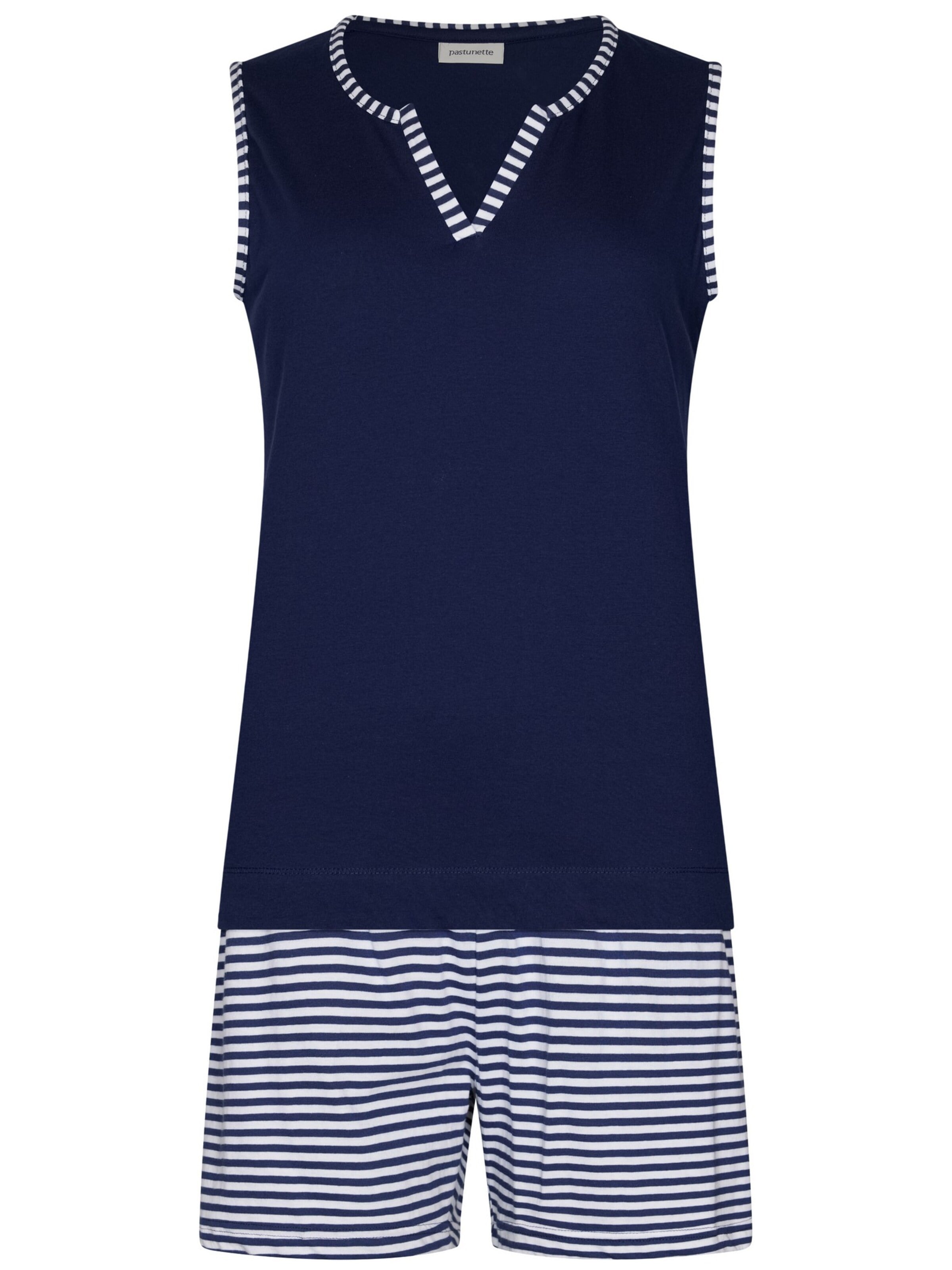 Pastunette Pajama 'Shortama sleeveless' in Blue: front