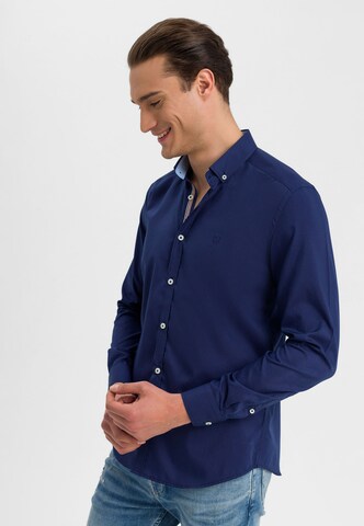 Jimmy Sanders Slim Fit Hemd in Blau