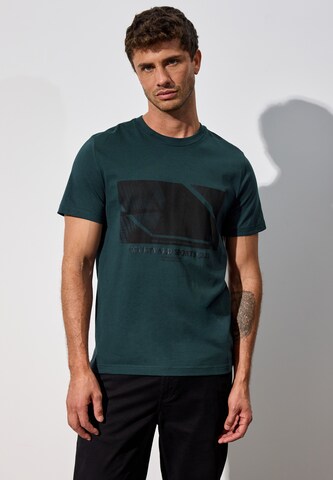 Street One MEN T-Shirt mit Print in Grün: Vorderseite