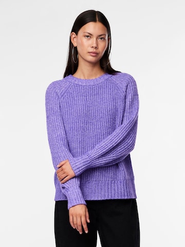 PIECES Sweter 'KATRIN' w kolorze fioletowy: przód