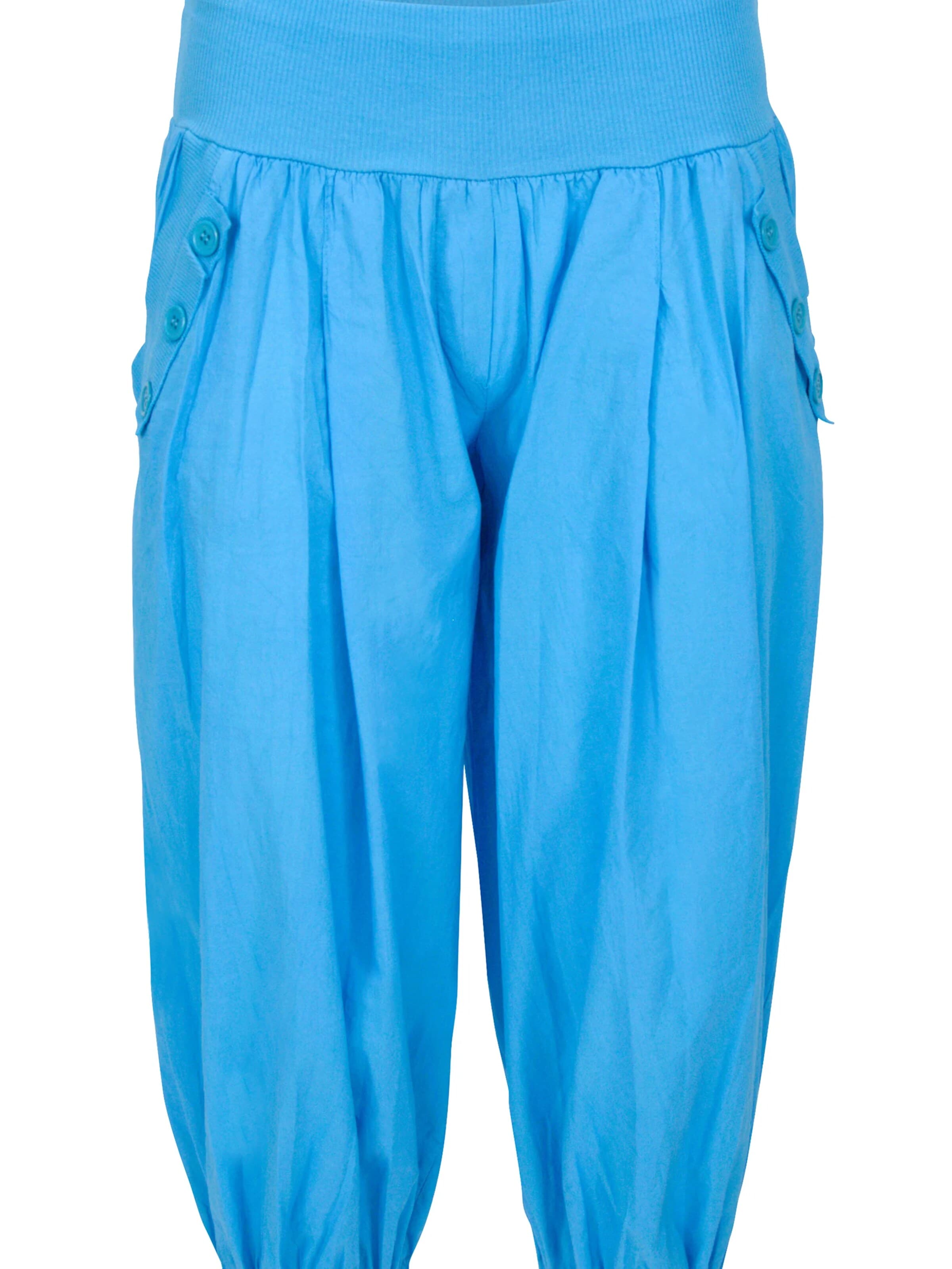 malito more than fashion Harem Pants in Blue: front