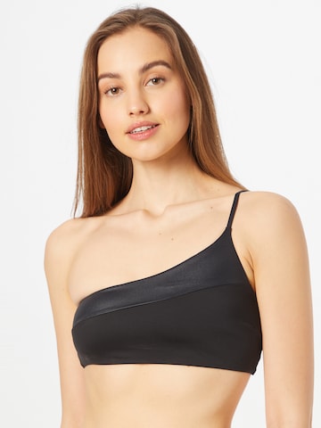 Calvin Klein Swimwear Bandeau Bikini Top in Black: front