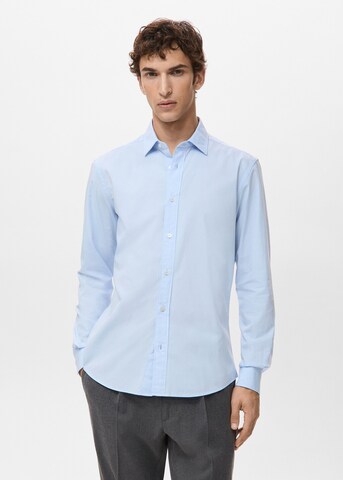 MANGO MAN Regular fit Button Up Shirt 'Play' in Blue: front