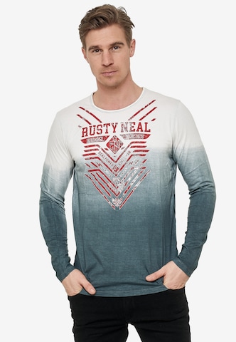 Rusty Neal Longsleeve mit großem Front-Print in Grau: predná strana