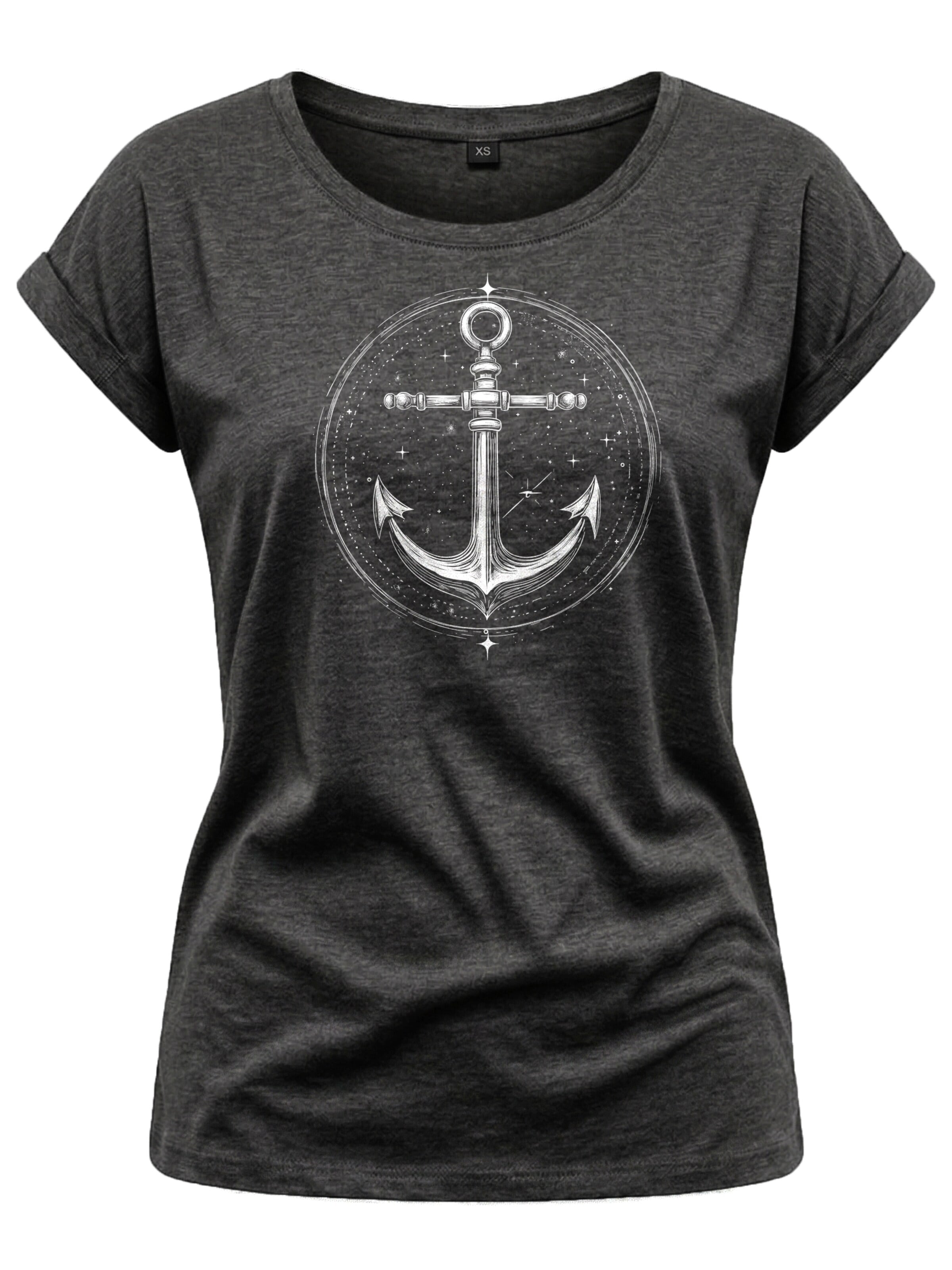 MAKAYA Shirt 'Space Anchor'‌‌‌‌‌‌ in Grau: Vorderseite