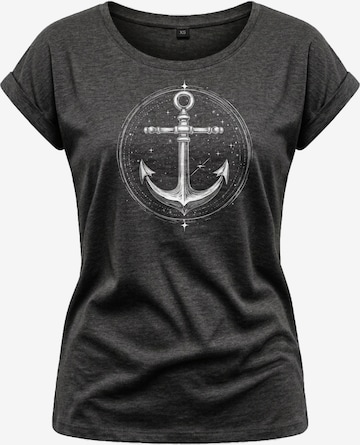 MAKAYA Shirt 'Space Anchor' in Grau: Vorderseite