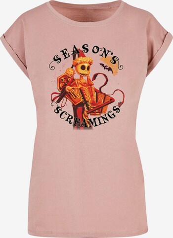 ABSOLUTE CULT Shirt 'The Nightmare Before Christmas - Seasons Screamings' in Pink: front