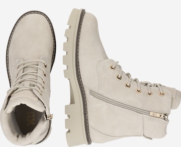 Xti Lace-Up Ankle Boots in Beige