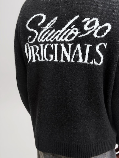 JACK & JONES Pull-over 'JORCHAMBERI' en S en noir / blanc, Vue avec produit